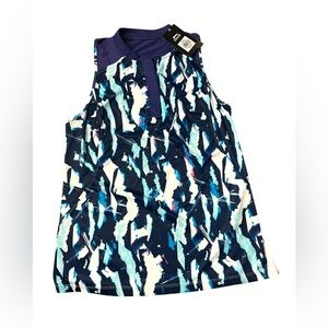 NWT Slazenger Hydro-Dri Black Slit Sleeveless Polo Sz S